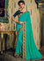 Blue Embroidered Saree with Navy Blue Designer Embroidered Blouse - VANYA