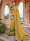 Vanya Resham Embroidered Women Woven Silk Saree Yellow with Green Embroidered Blouse Designer Saree - VANYA