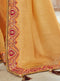 Vanya Stone Work Embroidered Women Woven Silk Saree Yellow with Maroon Embroidered Blouse Designer Saree - VANYA