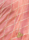 Pastel Pink Cotton Linen Saree with Minty Green Blouse - VANYA