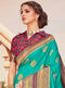 Vanya Zari Woven Teal Blue Silk Saree with Multicolour Designer Woven Blouse