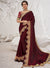 Vanya Zari Embroidered Women Woven Silk Saree Maroon with Maroon Embroidered Blouse Designer Saree - VANYA