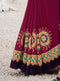 Vanya Stone Work Embroidered Women Woven Silk Saree Purple with Purple Embroidered Blouse Designer Saree
