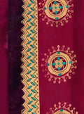 Vanya Stone Work Embroidered Women Woven Silk Saree Purple with Purple Embroidered Blouse Designer Saree